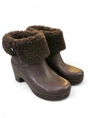 🔥 UGG BOOTS Shearling Lined Heeled Clog Boots